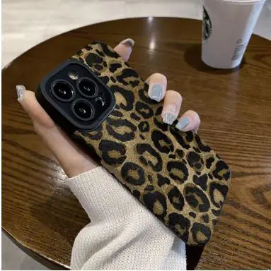 Gold Leopard Print Cartoon Phone Case