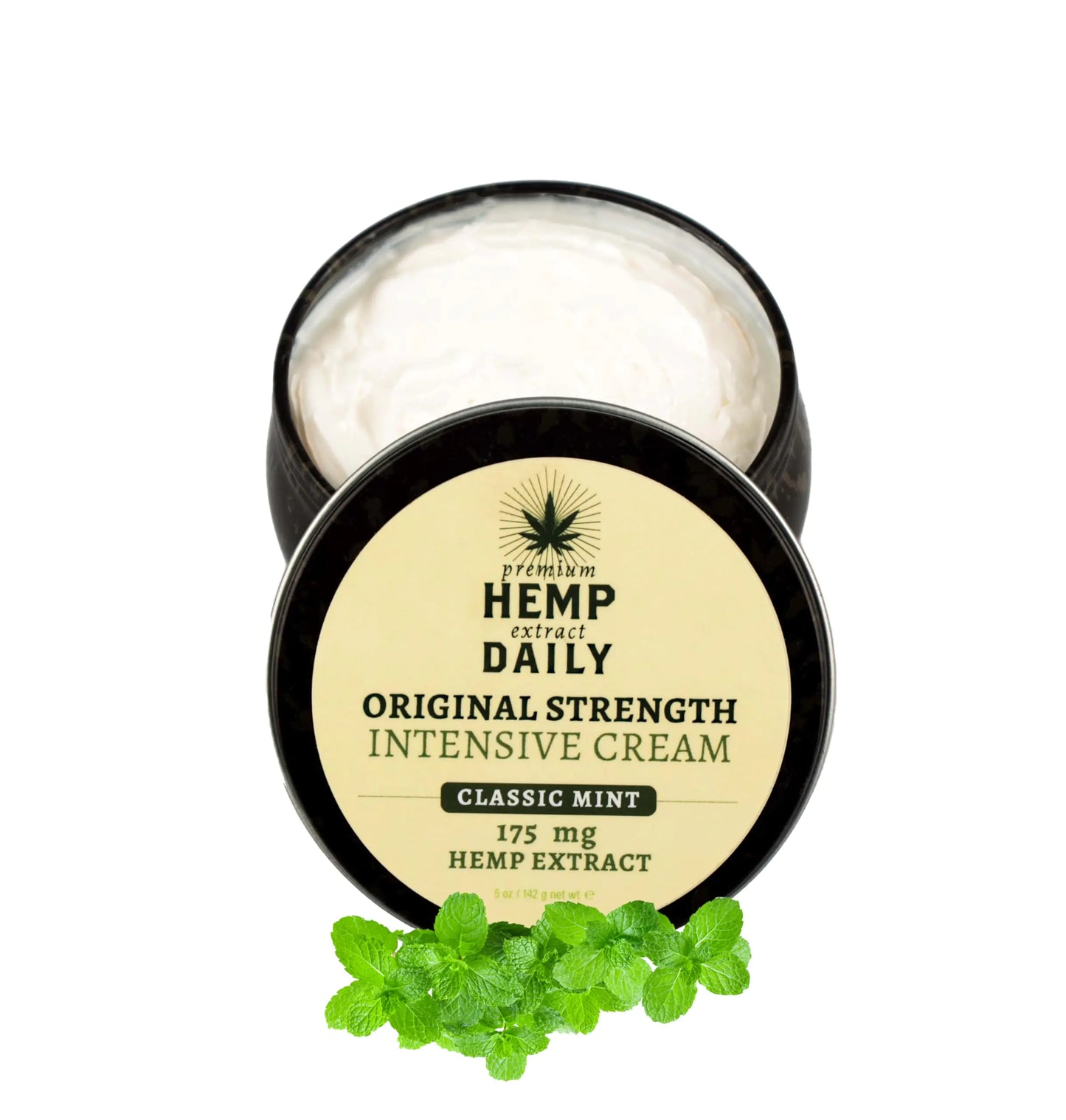 Hemp Daily Intensive Cream | Hemp Cream with Essential Oils | Vegan Organic Ingredients | 5.0 Ounces (Classic Mint)