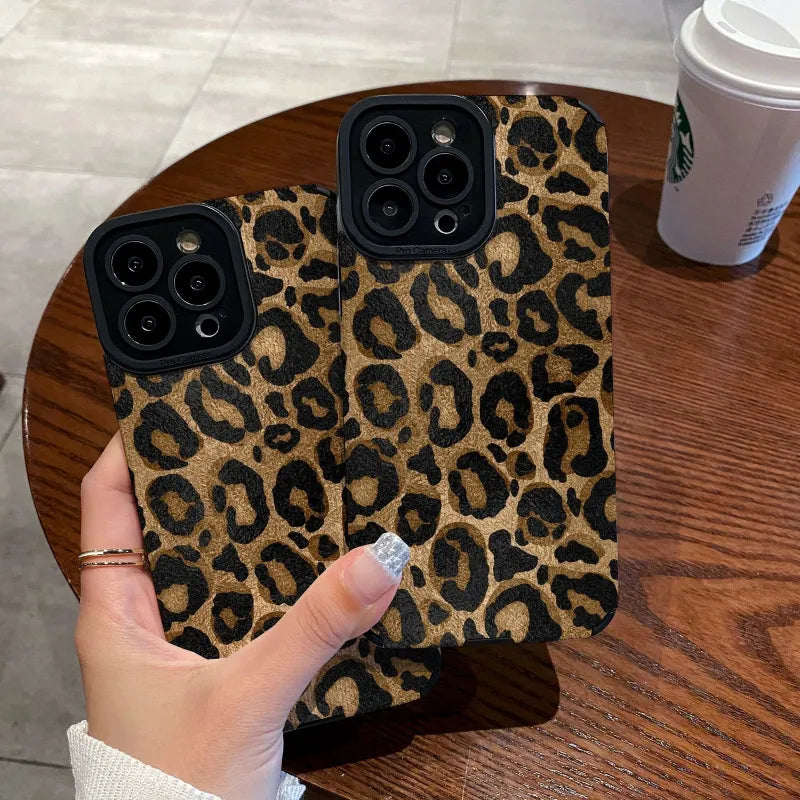 Gold Leopard Print Cartoon Phone Case