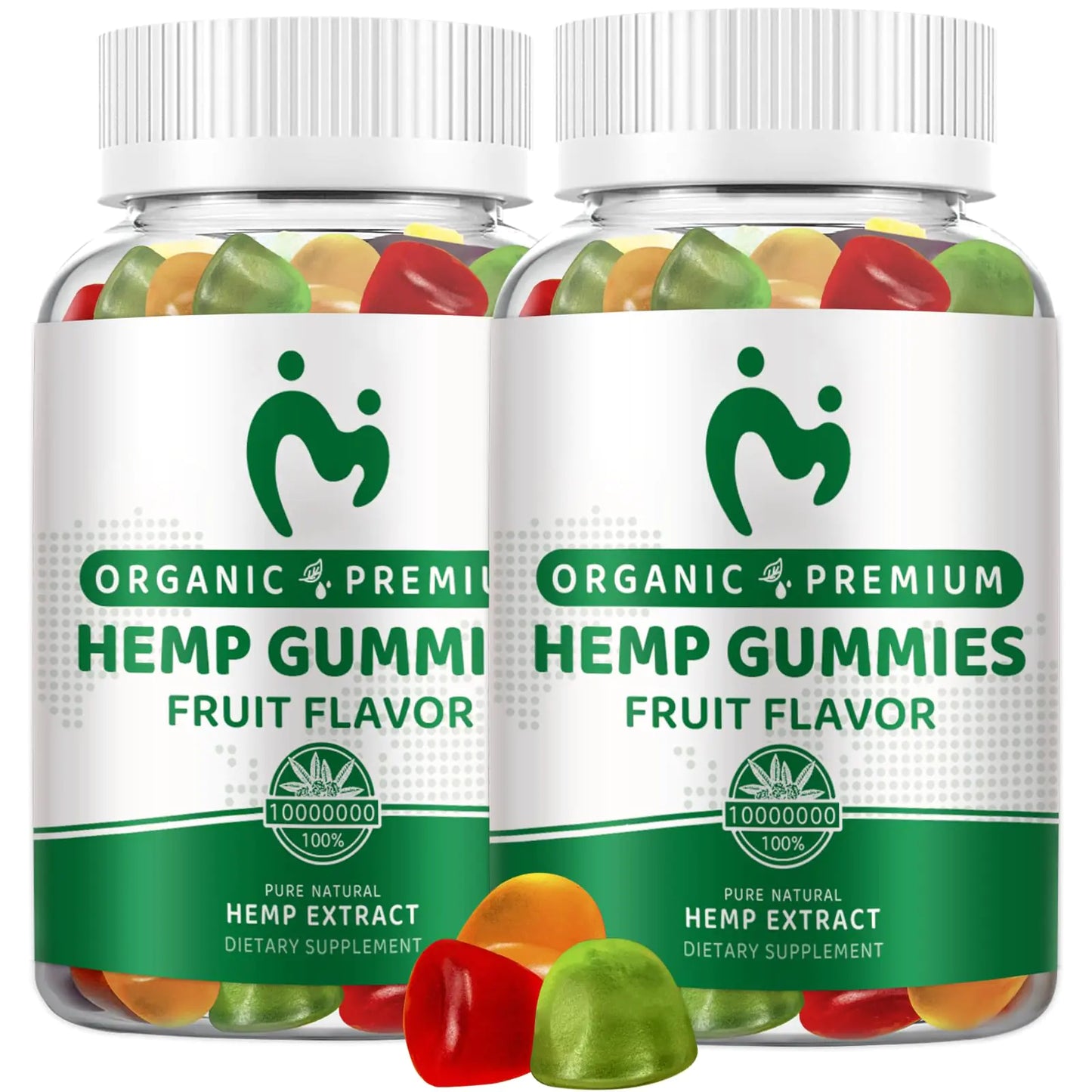 (2 Pack) Hemp Gummies 100% Natural Pure Extra Strength Organic Hemp Oil Extract Edible Vegan Low Sugar Hemp Gummy for Adults Made in USA