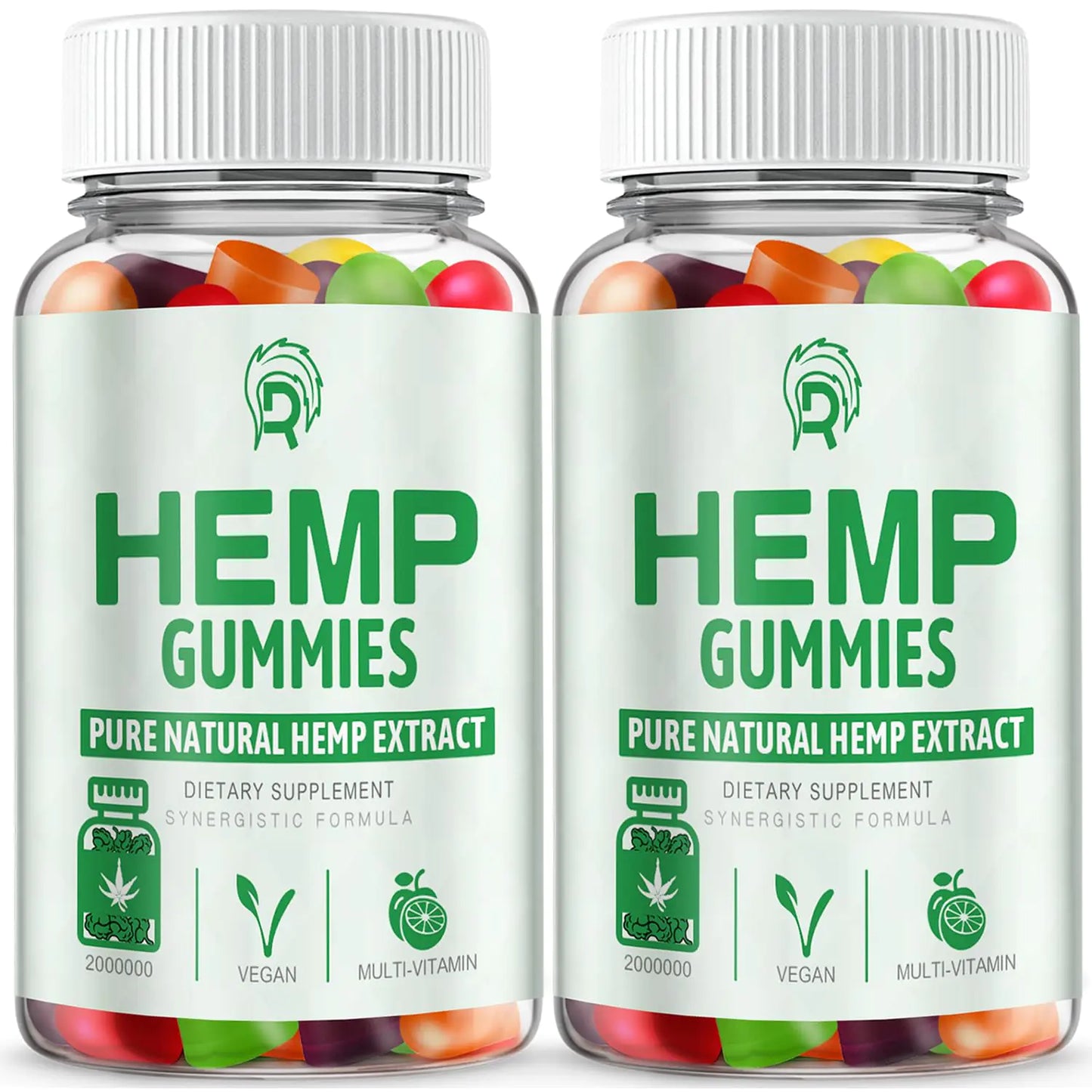 Drloton 2 Pack Hemp Gummies High Potency Organic Hemp Supplement - with Pure Natural Hemp Oil Extract Bear Edible Gummy Hemp Gummy for Adults Vegan Made in USA