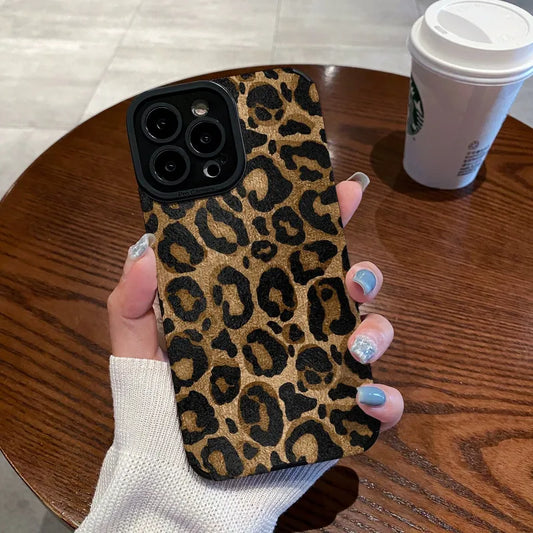 Gold Leopard Print Cartoon Phone Case