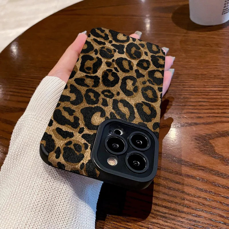 Gold Leopard Print Cartoon Phone Case