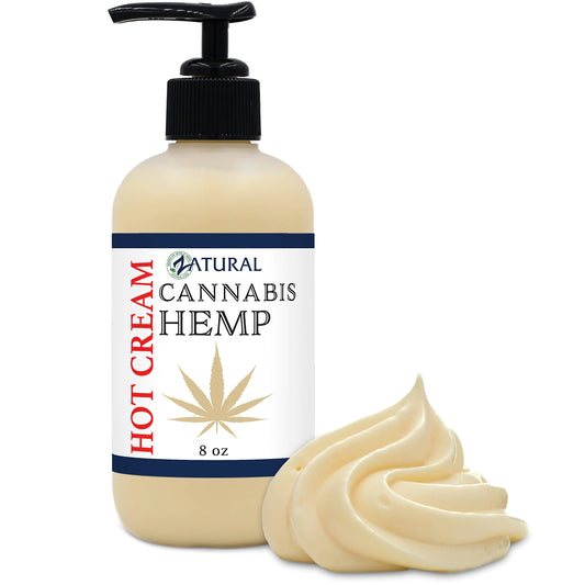 Zatural Hemp Hot Cream with Essential Oil Blend Aloe Hemp and More (8oz Pump)